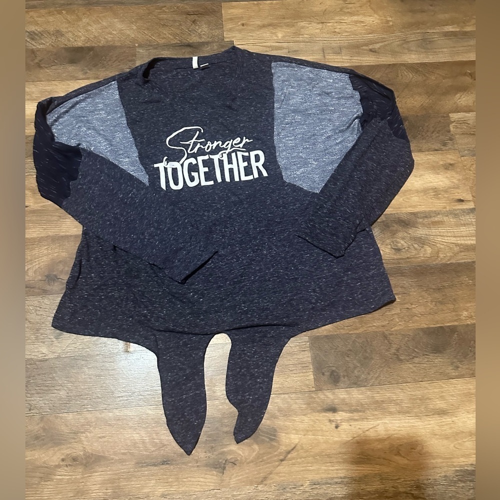 Stronger Together Long Sleeve Tie Up Shirt